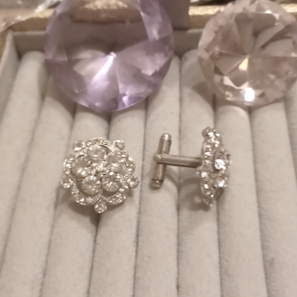 Classic vintage rhinestone cufflinks